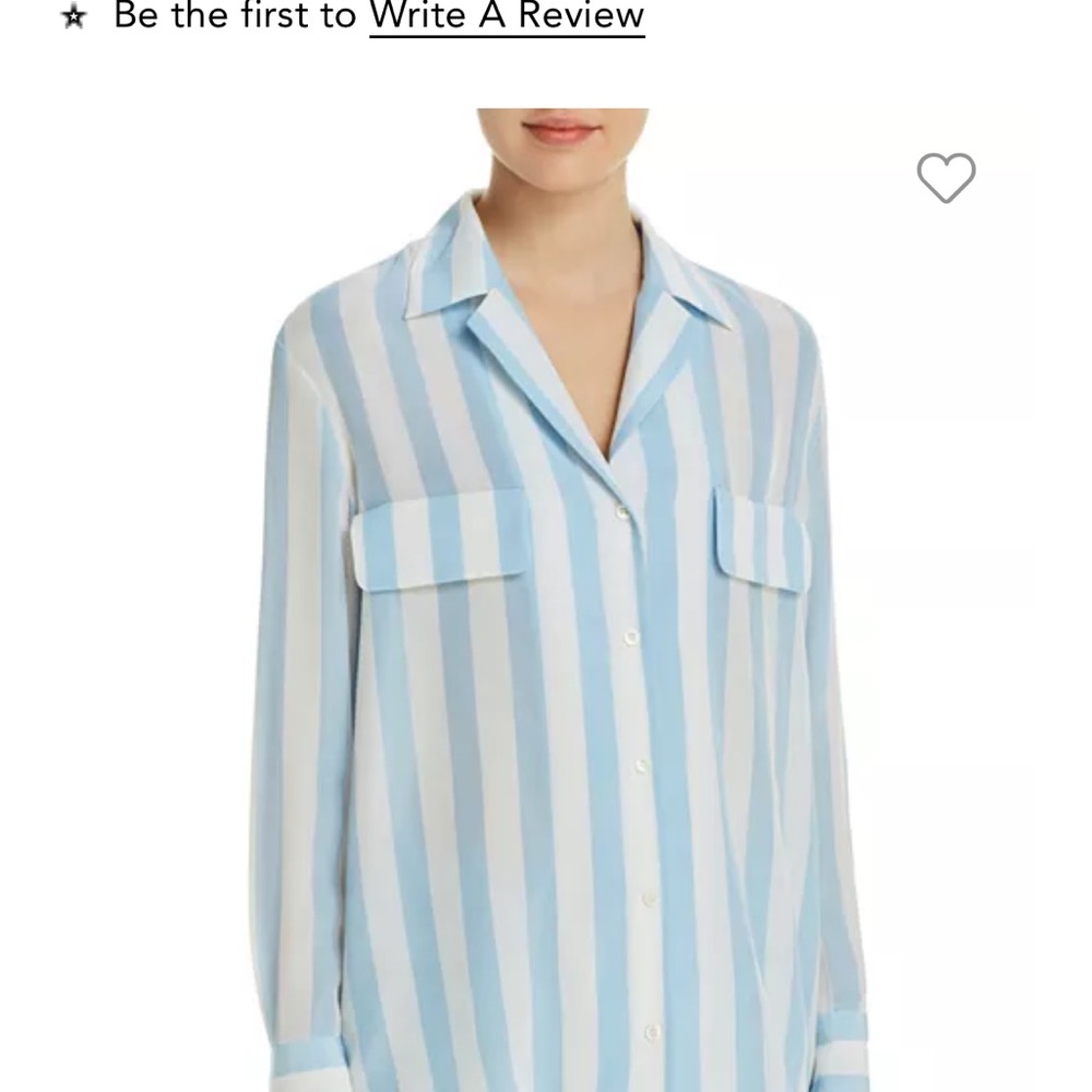 Blue and White Striped Button-Up Shirt